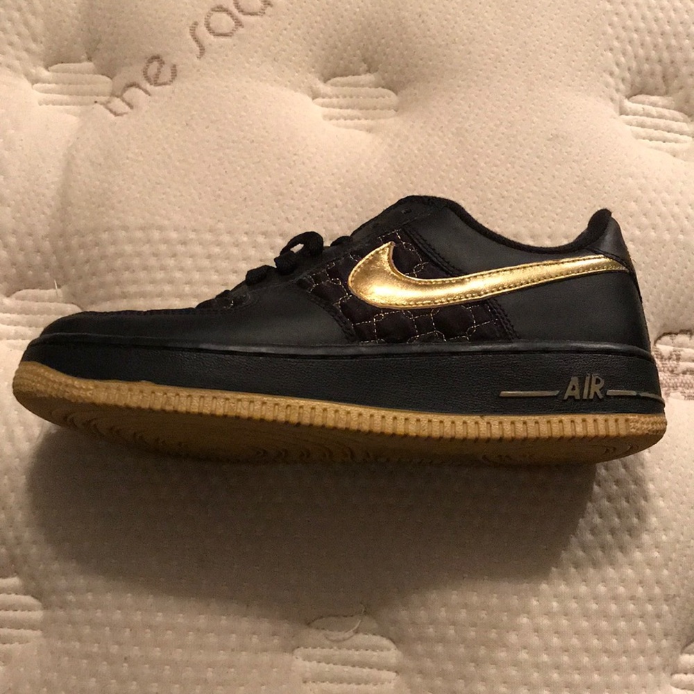 Black & Gold Nike Air Forces Size 5